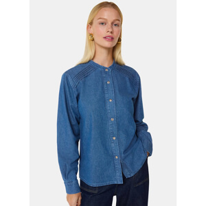 Whistles Denim Pintuck Detail Denim Shirt